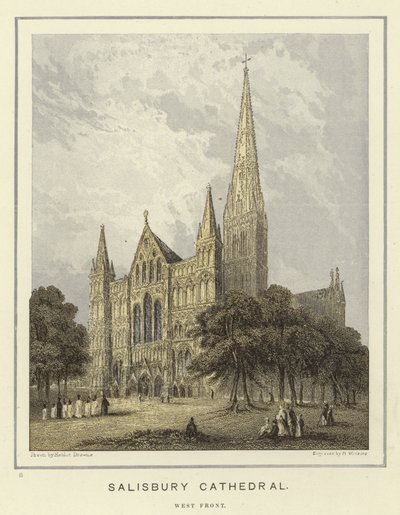 Cathédrale de Salisbury, façade ouest - Hablot Knight Browne